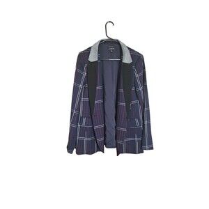 Beautiful Lane Bryant Navy Blue Plaid Blazer 16